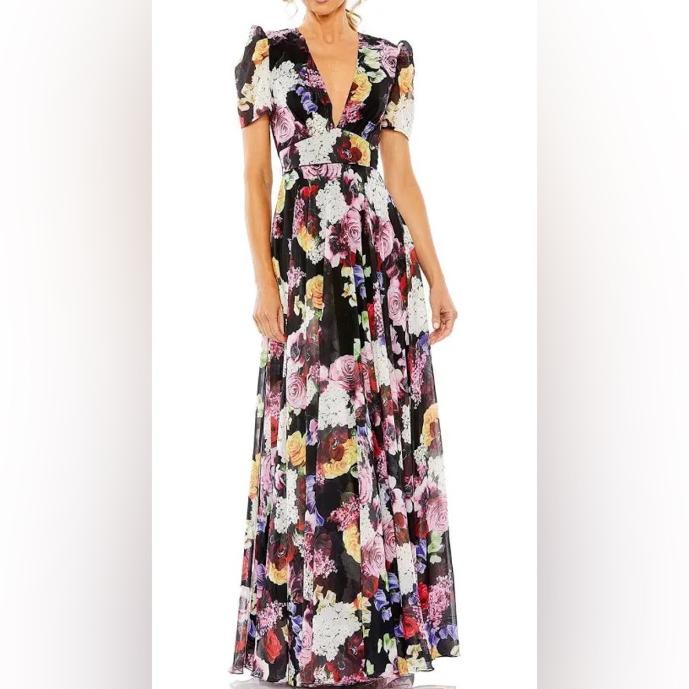 Macduggal 55933 multi Floral Maxi Dress